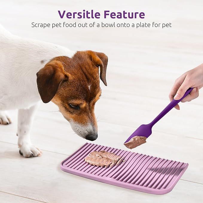 U-Taste Small Mini Silicone Spatula: 9×2inch 600ºF Heat-Resistant Food-Grade Jar Scraper for Kitchen Use, Non-Stick Seamless Flexible Baking Utensil for Mixing, Scraping Jam in Bowl or Cup (Purple)