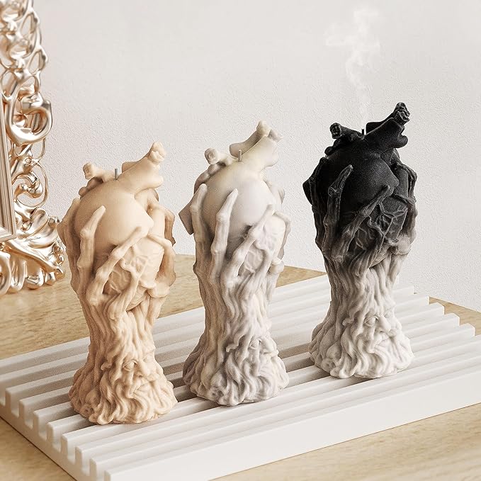 Claw Heart Candle & Resin Mold Set - Skull, Heart, Tree & Jewelry Molds - Silicone 3D Molds for Candle Making & Resin Casting