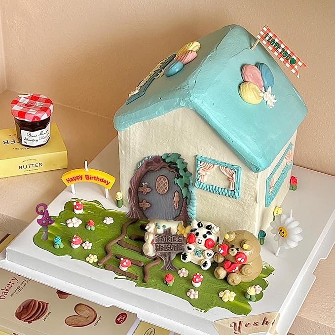 Fairy Tale Wooden Door Fondant Molds Flower Fairy Silicone Mold,for Fairy Tale Theme Party Cake Decoration Chocolate Candy Cookies Marzipan Gum Muffins DIY Resin Polymer Clay Crafts Set of 3