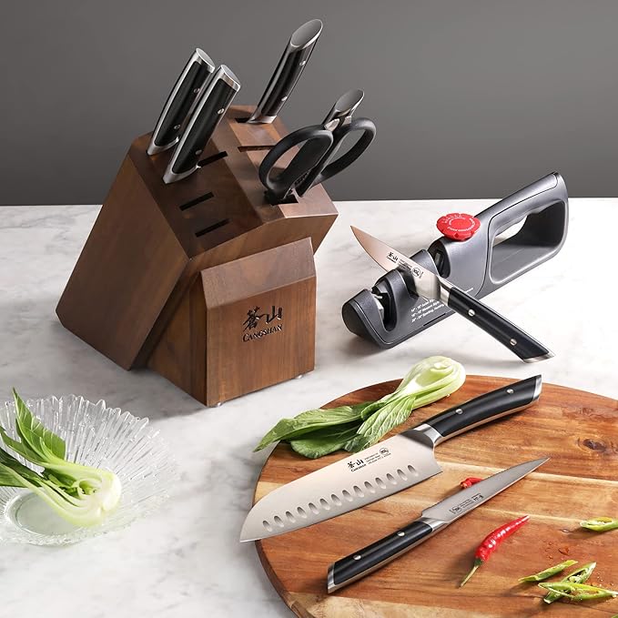 Cangshan HELENA Series German Steel Forged Knife Block Set (10-Piece, Black)