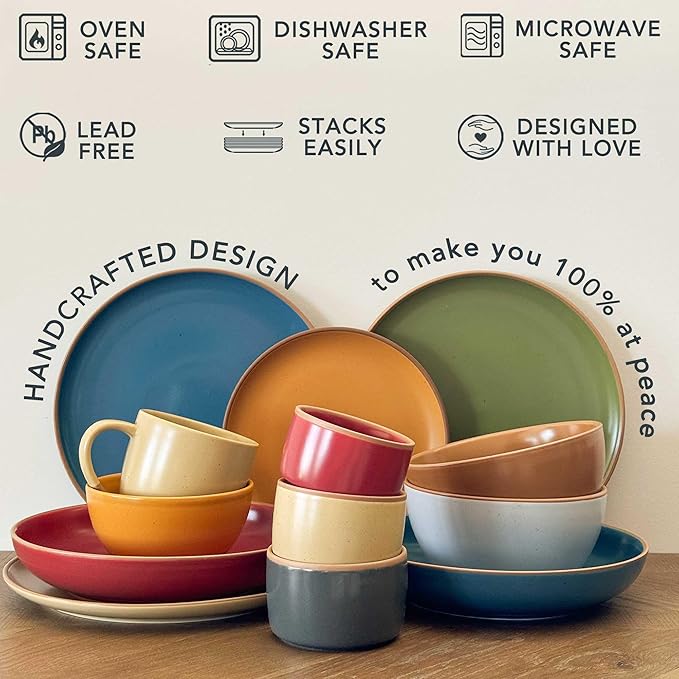 Mora Ceramic Ramekins - 4oz, Set of 6 - Small Oven Safe Baking Dishes/Cups - For Personal Pudding, Creme Brulee, Souffle, Serving Dip, Custard, Ice Cream - Single Mini Bowls - Artisan Colors