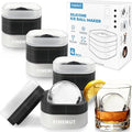 Silicone Ice Ball Maker Mold with Lid, 4 Pack – 2.5 Inch Large Sphere Round Ice Cube Mold for Whiskey & Cocktails,Bourbon,and Drinks, Easy Release, BPA-Free, Home Bars & Freezer