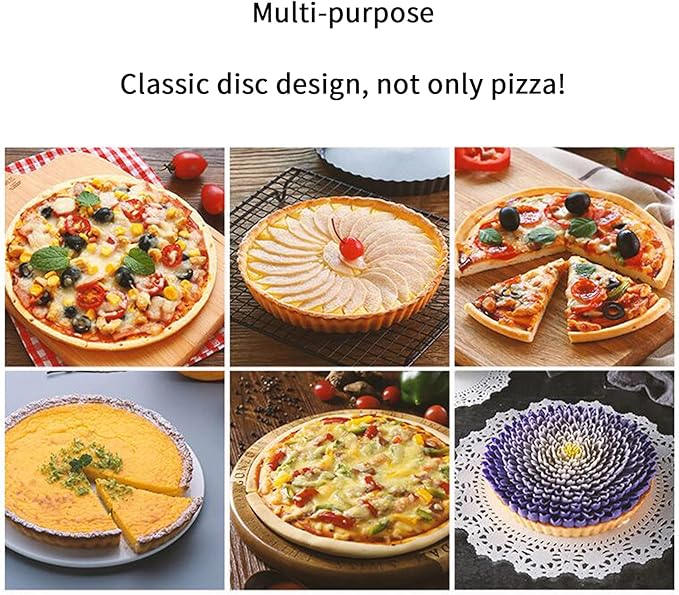 9.6 inch Pizza Pan With Holes, Carbon Steel Perforated Non-Stick Bakeware for Home Kitchen Oven, 2 Pack