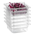 1/6 Clear Food Pans 6 pack 2.5 Inch Deep Pan Stackable Polycarbonate Food Pan for Commercial Kitchen Restaurant Use BPA free