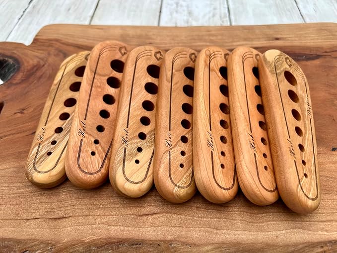 Handmade Cherry Hardwood Herb Stripper – Multi-Size Holes for Rosemary, Thyme, Oregano – Artisanal Kitchen Tool from Central Kentucky Woodshop, Food-Safe Finish