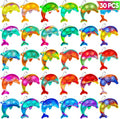 Pop Fidget Toys Bulk Its Kids Party Favors 30 PCS Cute Dolphin Mini Pop Keychain It Sensory Fidget Toy Pack Fidgets for Classroom Prizes for Kids Students Carnival Prizes Birthday Goodie Bag Stuffers