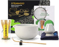 TEANAGOO Matcha Whisk Set,7 Pcs Matcha Set Lt.Grey,Matcha Kit for Ceremony,Matcha Tea Set for Making Breakfast/Latte,Matcha Whisk Set and Bowl with All Accessories,Gift for Matcha Lover/Friend/Family