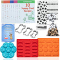 BoneItUp Dog Treat Making Kit – All-in-One DIY Cookie Set with Reusable 3 Silicone Dog Treat Molds, 3 Cutters, 10 Recipes & Gift Bags – Make Healthy Homemade Treats for Dogs, XL Kit for Big Dogs
