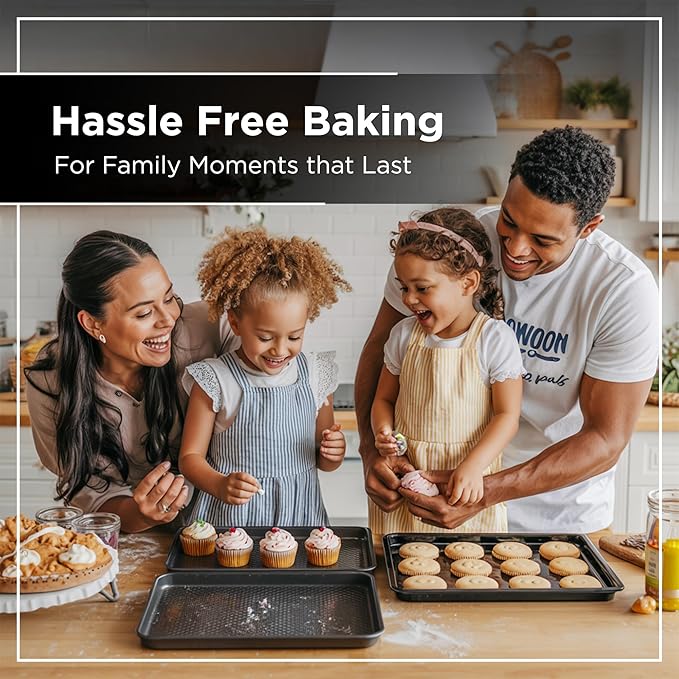 Wrenbury Quarter Sheet Pan - Carbon Steel DuraQuartz Non-Stick ¼ Baking Tray - Non Toxic Small Cookie Pan for Traybake - 13” x 11”