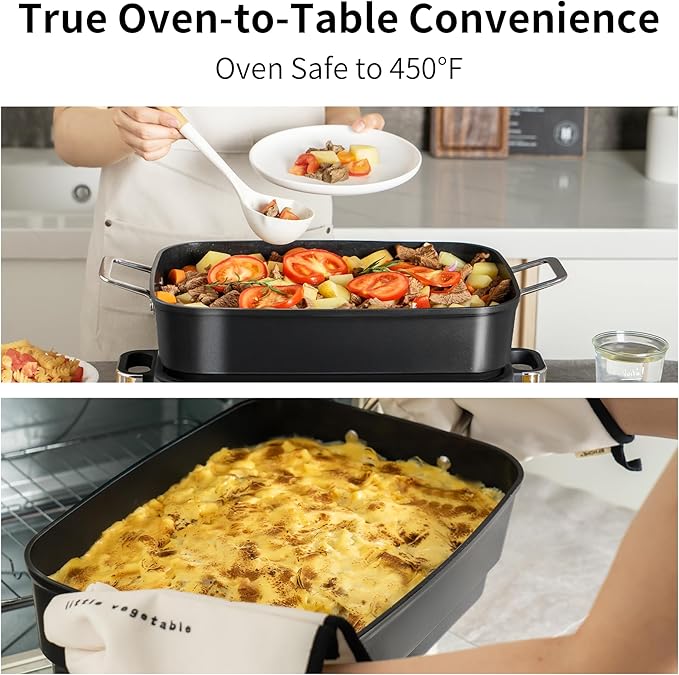 N21NA Pro Slow Cooker 10 Quart, 8-in-1 Programmable PFOA-Free Ceramic Coated Multi-Cooker with Grill Pan, Steaming Plate (Includes Silicone Spoon & Tongs)