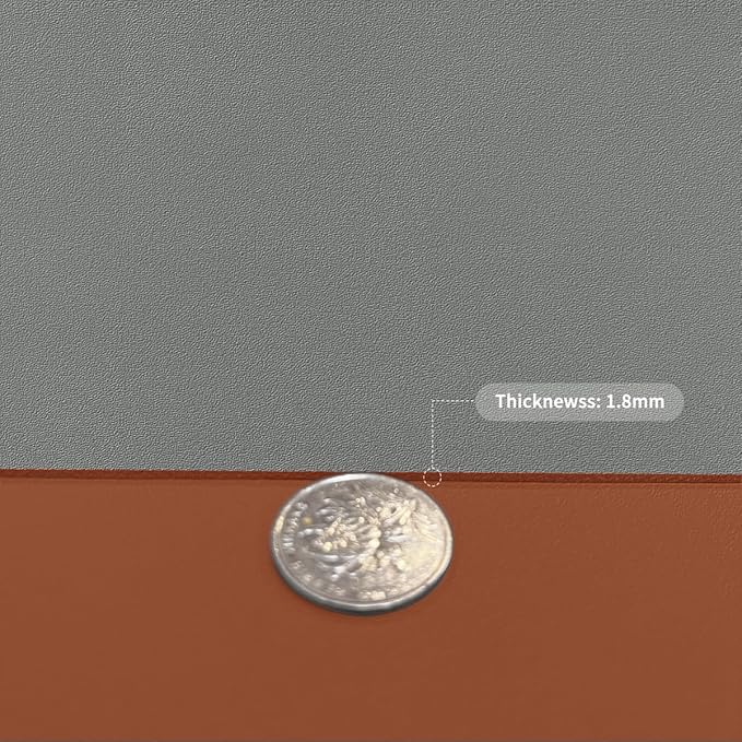 Leather Dresser Cover,1.8mm Thick,10x43 Inch,Dresser Protector Top,Dresser Top Protector,Dresser Cover Top,Dresser Top Cover,Dresser Cover Top for Bedroom.(Brown+Gray,10x43)