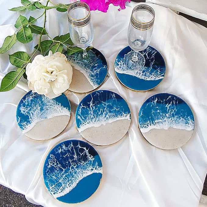 6 PCS Thickened Coaster Resin Molds for Epoxy Resin Casting, DIY Coasters, Bowl Mats, Candle Holders, Home Decoration