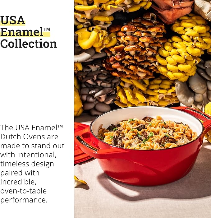 Lodge USA Enamel Dutch Oven, 4.5 qt., Red