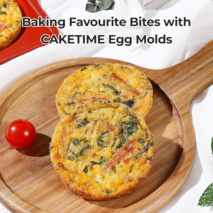 CAKETIME Muffin Top Pan Non Stick, 4 Inch Metal Frame Round Egg Baking Pan for Oven English Muffins, Whoopie Pies, Corn Bread, Egg Bites, Breakfast Sandwiches Tarts 4 Pack Brown