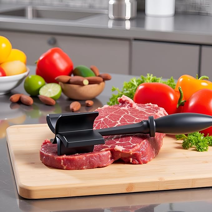 Meat Chopper, Hamburger Grinder, Premium Heat Resistant Smasher for Ground Beef, Burger Grinder Nylon Potato Mix Tool, Meat & Poultry Tenderizers, Non Stick, (Black)