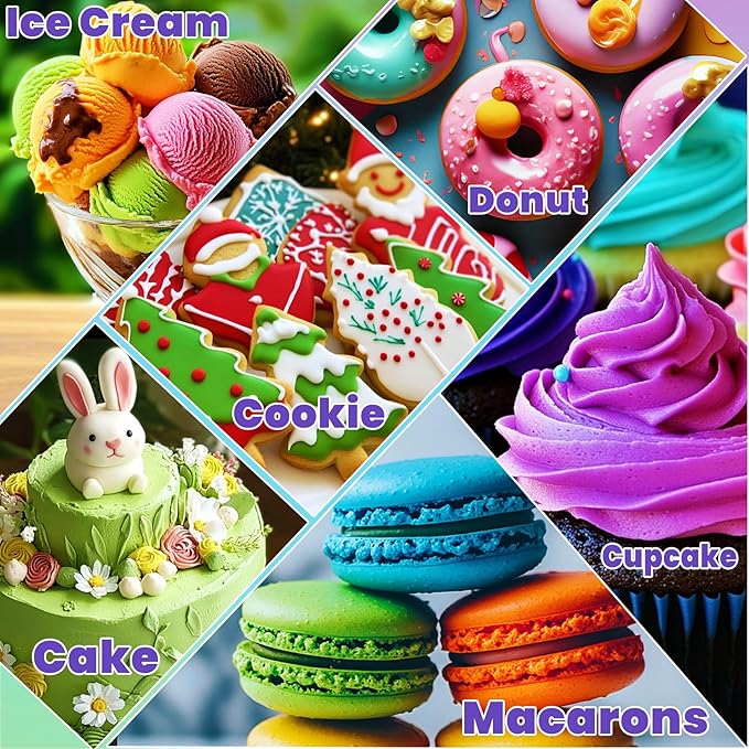 Food Coloring Liquid - 18 Vibrant Colors Food Dye Colorantes Para Reposteria, Highly Concentrated Cake Decorating Food Coloring for Icing, Cake, Baking, Frosting, Easter Egg, Macaron, Slime - 6ml