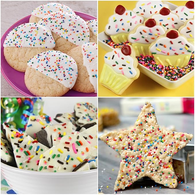 Cake Mate Easter Cookie Decorating Kit – White & Green Icing, Rainbow Nonpareil Mix, Rainbow Sprinkles – Perfect for Decorating Easter Cookies, Brownies, Ice Cream, and More
