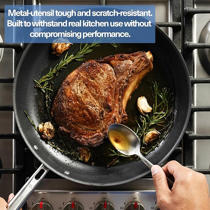 Misen Carbon Nonstick™ Frying Pan – Carbon Steel Pan, Naturally Nonstick No-Coating Surface, Ultra-Durable & Oven-Safe, Induction & Gas Compatible - 8 Inch