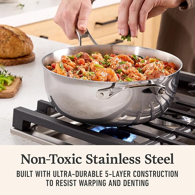 Premier Stainless Steel 4.5-Qt Chef's Pan with Lid