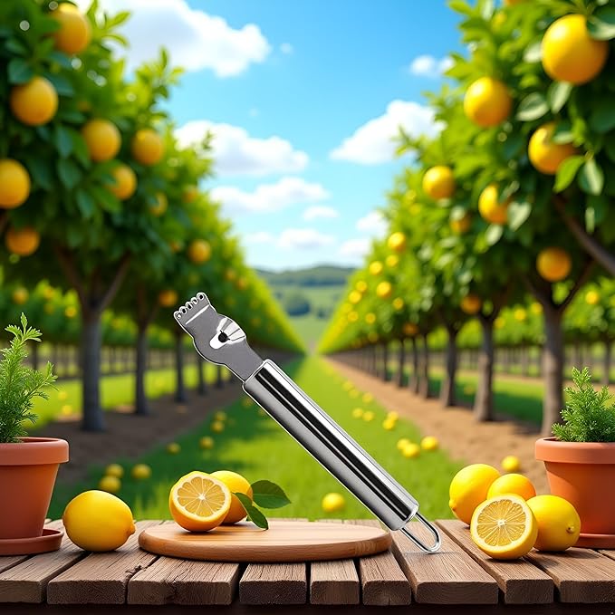 Stainless Steel Lemon Zester Grater with Channel Knife and Hanging Loop Lemon Orange Citrus Zester Grater Grips Kitchen Tool Practical Processed Graters, Peelers and Slicers