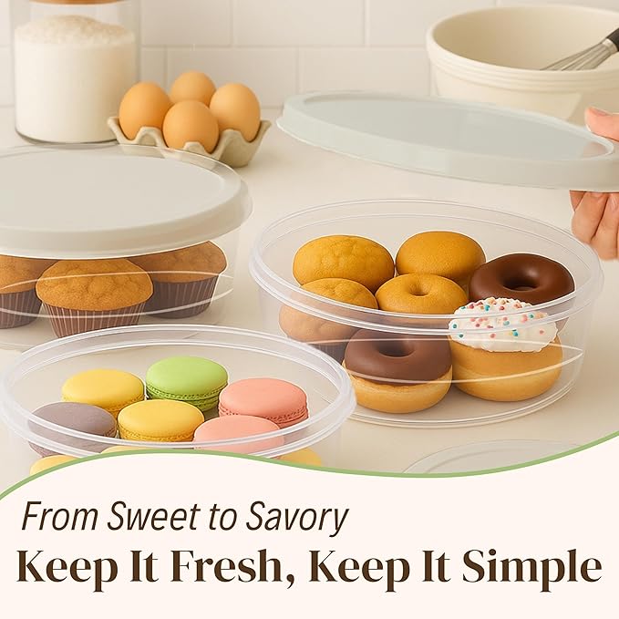 Evelots 2-Pack 10-Inch Airtight Food Storage Container with Lid - Portable Carrier for Pies, Cakes, Cupcakes & More - BPA-Free Clear Plastic - Secure & Easy Transport