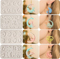 4 Pack Pendant Earring Molds - Animal & Moon Shapes, Silicone & Resin Casting Molds for Candle Making & Home Decor