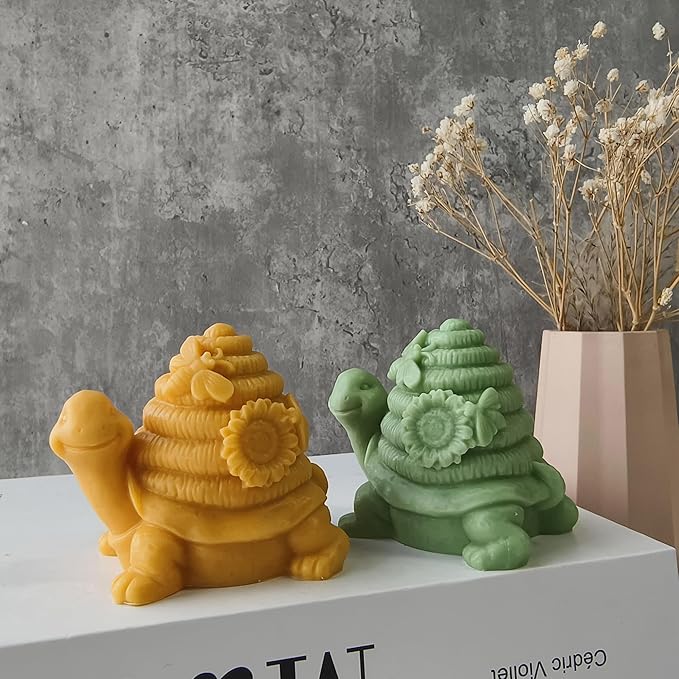 Turtle Soap Mold - Honeycomb Animal Mold for Candle Making and Home Decor - 3D Silicone Casting Mold