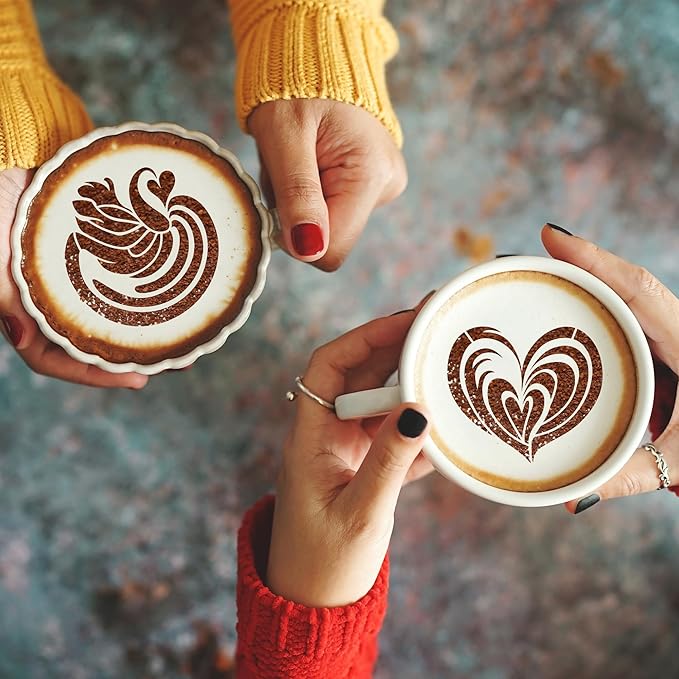 Mandala Cookie Coffee Stencils - 25 Pcs Mandala Latte Art Cookie Stencils for Coffee Cake Bread Decor, Reusable Bread Template for Sourdough Decoration Tools Baking Stencil
