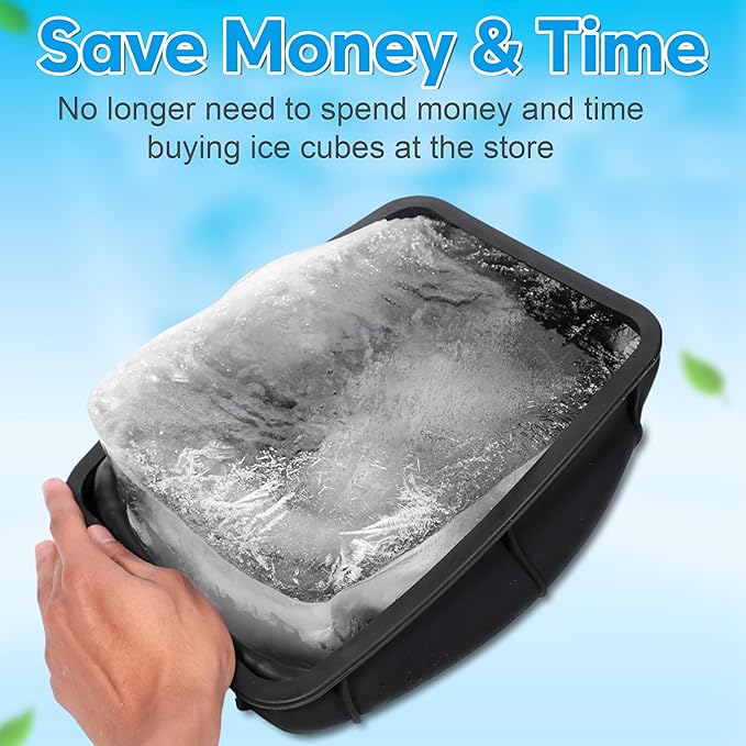 2 x 12 Lbs XXL Ice Molds | Silicon Ice Block Mold for Ice Baths | Cold Plunge Ice Molds | 12 Lb XXL Ice Block Mold | 11" x 7" x 5" Largest Ice Mold Available (2)