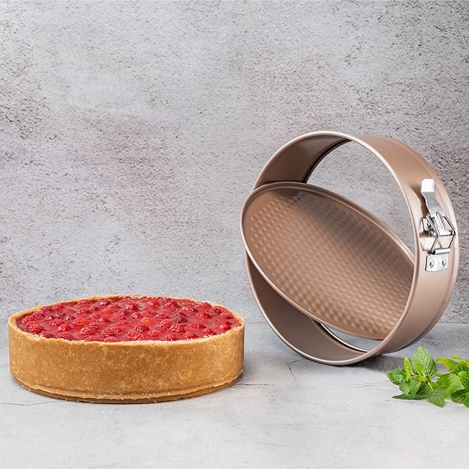 HAPPIELS Non-Toxic Nonstick 10-Inch Round Springform Cake Pan 3-inches deep | Cheesecake Leak Proof Baking Pan