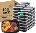 38 Oz Plastic Meal Prep Containers - [100 Set] Food Storage Containers with Lids - Clear Disposable To Go Containers, BPA Free, Stackable, Leakproof, Microwave and Freezer Safe