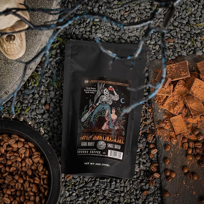 Bones Coffee Company Favorite Flavors Sample Pack Box Set with Specialty Coffee Mug, 5 Assorted Single-Origin Low Acid Medium Roast Arabica Beans Flavored Coffee Gifts, 4 oz Pack of 5 Ground