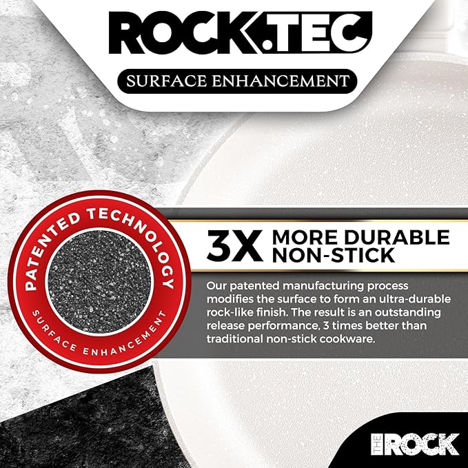 THE ROCK SOHO 11-Inch Ceramic Non Stick Frying Pan – Nothing Sticks, Never Warps, Lasts Longer, Non Toxic Skillet with Heat-Resistant Handle, PTFE PFOA & PFAS Free, Oven & Dishwasher Safe, Cream