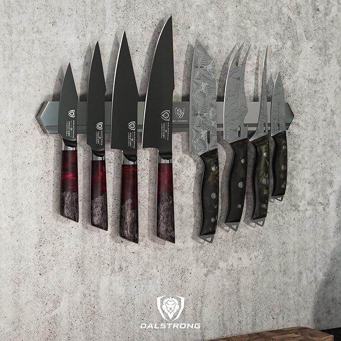 Dalstrong Magnetic Knife Holder Wall - Satin Finish 201 Stainless Steel - Knife Magnetic Strip - Elegant Design - 18" x 2" - Powerful Magnet Kitchen Bar - Easy to Mount - Securely Display your Knives