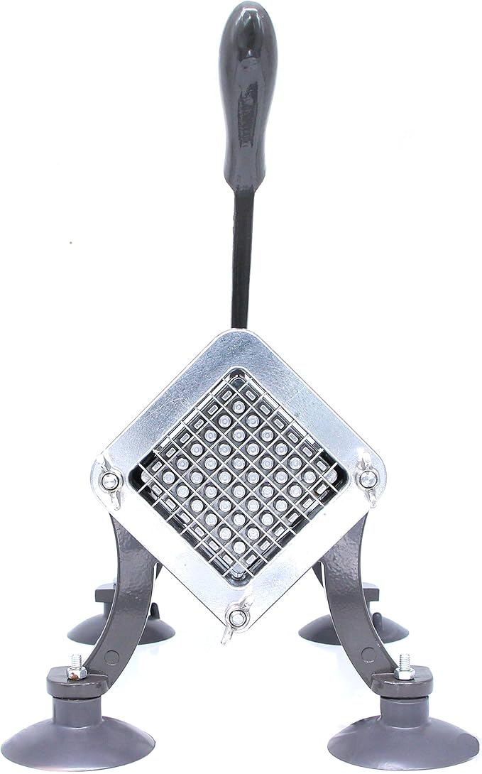 French Fry Cutter Commercial Potato Slicer with Suction Feet Complete Set, Includes 1/4", 3/8",1/2", Gray