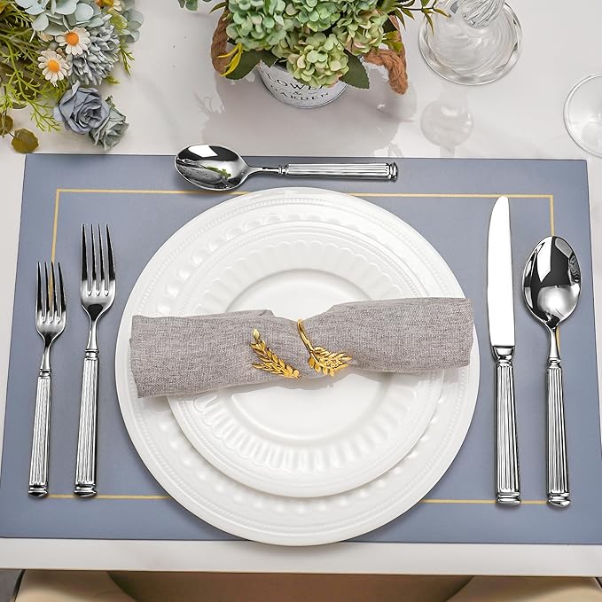 60-Piece 18/10 Heavy Duty Flatware Set for 12, High End Thick Handle Silverware Set, Luxury Forged Design, Dishwasher Safe