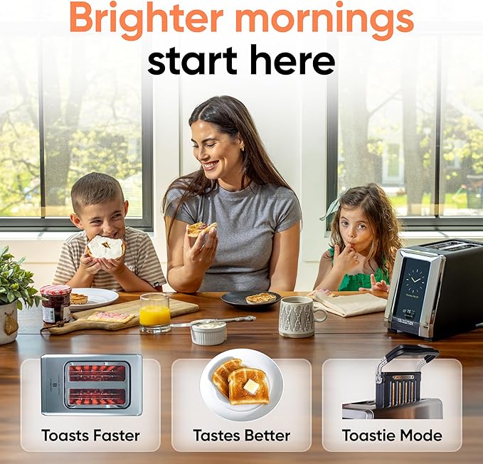 Revolution R180 Connect Touchscreen Smart Toaster with High-Speed InstaGLO Technology – Choose from 6 Bread Types, 7 Browning Levels, & Toastie Press Mode (Stainless Steel, 2-Slice)