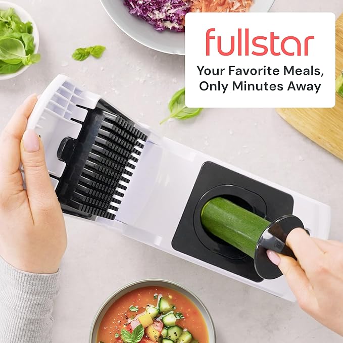 Fullstar The Original Pro Chopper - Vegetable Chopper and Spiralizer, Food Chopper with Container, Fruit Slicer, Kitchen Gadgets & Accessories, Home Essentials (8 in 1, Black)