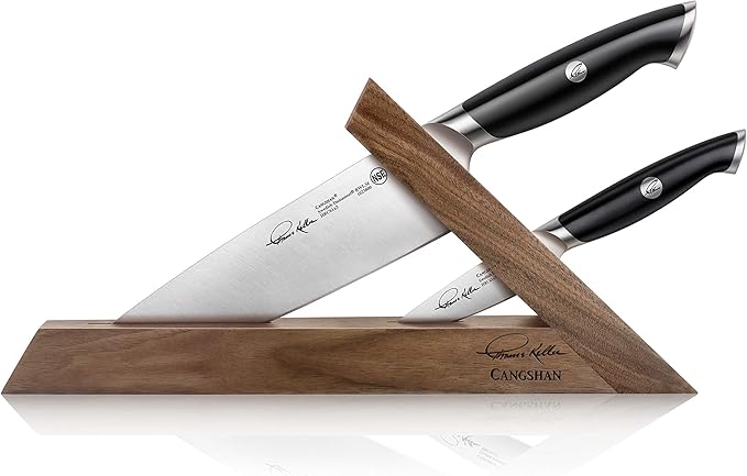 Cangshan Thomas Keller Signature Collection Swedish Powder Steel Forged, 3-Piece TAI Block, Walnut, Black