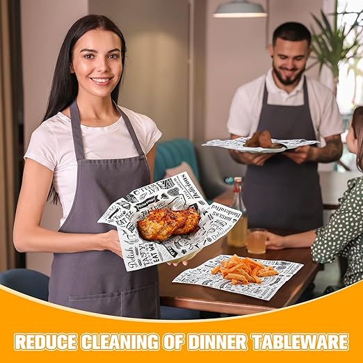 1000 Pcs 12 x 12 Inch Deli Wax Paper Sheets Grease Resistant Tray Basket Liners Newsprint Paper Water and Grease Proof Sandwich Wrapping Square Hot Dog Wrappers for Food Baking (White)