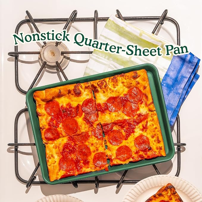 Great Jones Little Sheet (Mustard) | Jelly Roll Pan, Quarter Sheet Pan | Aluminized Steel,13.5" x 9.5" | For Baking, Roasting, & Broiling | Premium Bakeware with Even Heat Distribution