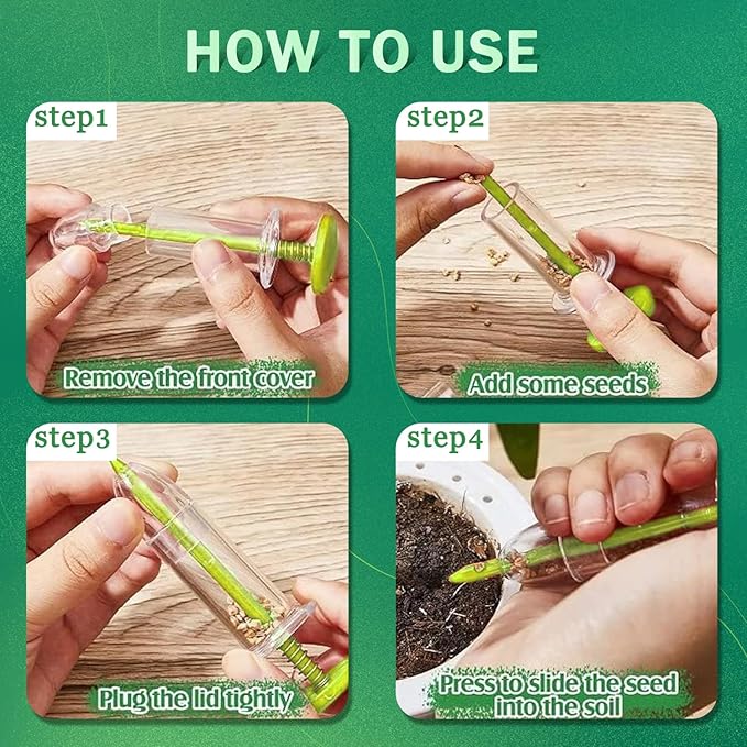 6 PCS Mini Seed Spreader, Sowing Dispenser With 5 Speeds, Small Planter Tool, Manual Seedlings Dibber and Widger Set, Handheld Sower for Tiny Seeds