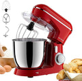 Stand Mixer, 5.5 Quart, 10 Speed Tilt-Head Kitchen Mixer, Copper Motor, Household Food Mixer with Bowl, Flat Beater, Dough Hook, Egg Whisk (450W Red)