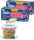 Ziploc Gallon Food Storage Bags, Stay Open Design with Stand-Up Bottom, Easy to Fill, 162 Count (Packaging May Vary)