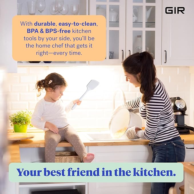 GIR: Get It Right Silicone Kitchen Spatula Turner - Non-Toxic Cooking Utensils for Nonstick Cookware, Cooking and Baking, Ultimate - 13IN - Studio White