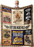 Motorcycle Throw Blanket Gift for Men – Vintage Biker Decor for Man Cave, Garage, Bedroom & Living Room, Chopper Style Sofa Bed Accent, Motorcycle Lovers & Riders, 50'' x 60''