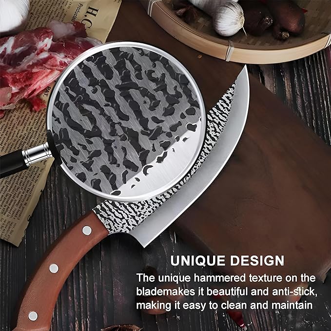7-Inch Chef Knife Set – Razor-Sharp Stainless Steel Blade, Ergonomic Non-Slip Handle – Includes 7-Inch Knife Sharpener & Protective Cover – Professional Kitchen Cutting Tool