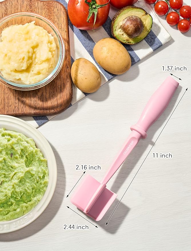 Upgrade Meat Chopper, Heat Resistant Meat Masher for Hamburger Meat, Ground Beef Smasher, Nylon Hamburger Chopper Utensil, Non Stick Mix and Chop, Potato Masher Tool