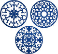 GASARÉ, Extra Large, Thick, 10" Silicone Trivets for Hot Dishes, Pots, and Pans, Hot Pads for Countertops, Flexible, Dishwasher Safe, 10 x ¼ Inches, Set of 3, Blue