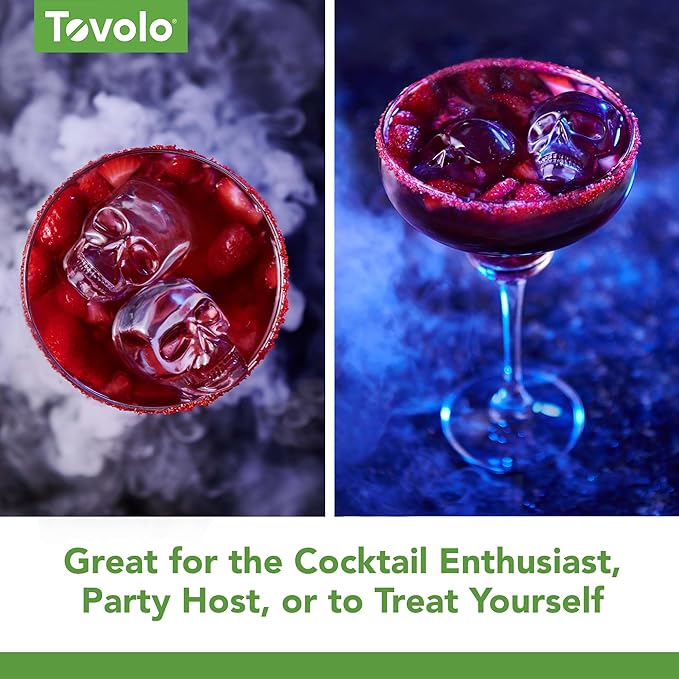 Tovolo Ice Cubes Mold Pack of 2 Large Craft Ice Molds for Whiskey Bourbon Cocktails, Easy Fill No Leak Silicone Ice Molds Gift for Him Stackable Dishwasher Safe BPA Free Heart Ice